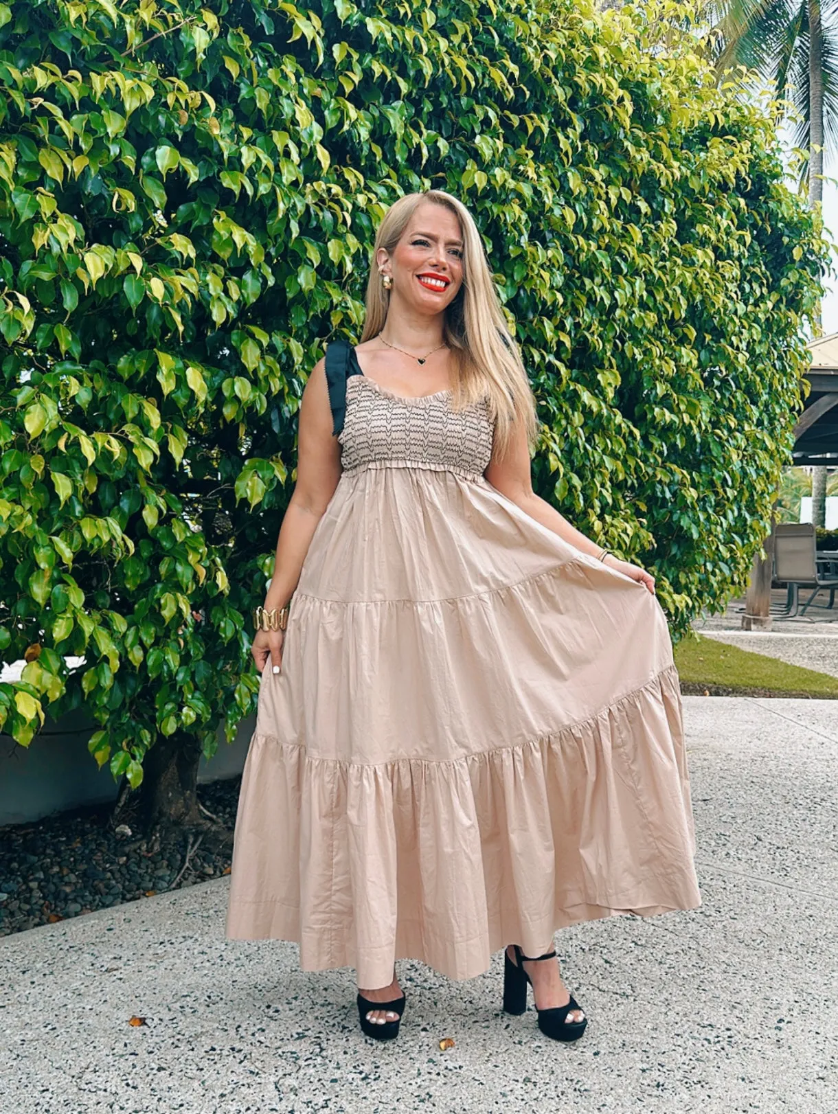 Taupe Tiered Maxi Dress