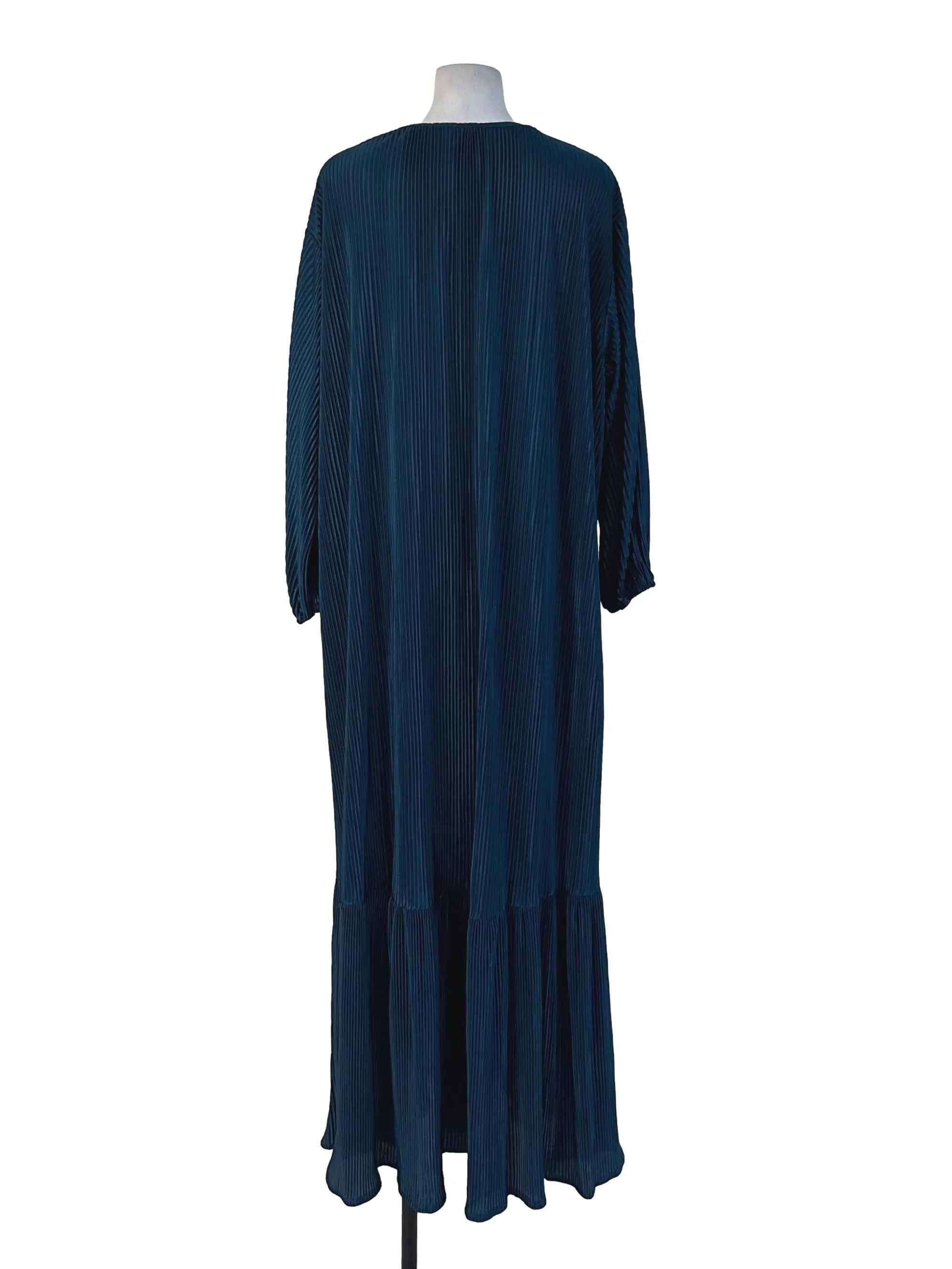 Teal Blue Pleated Dress