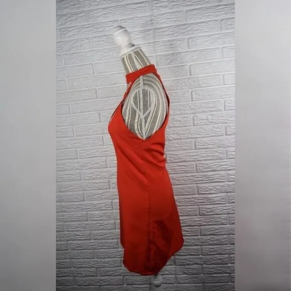 Tobi Red Low Cut Halter Dress Size Medium