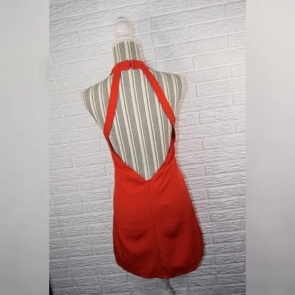 Tobi Red Low Cut Halter Dress Size Medium