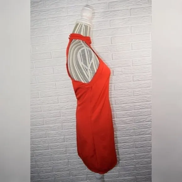 Tobi Red Low Cut Halter Dress Size Medium