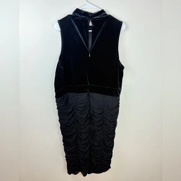 Torrid At The Knee Velvet Mesh Ruched Bodycon Dress NWT