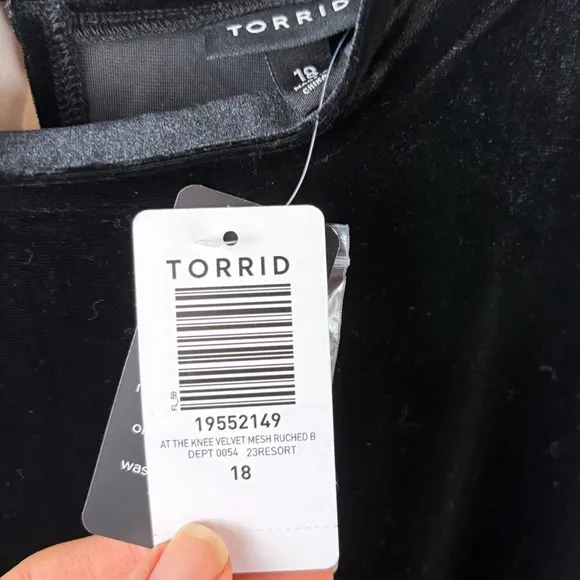 Torrid At The Knee Velvet Mesh Ruched Bodycon Dress NWT