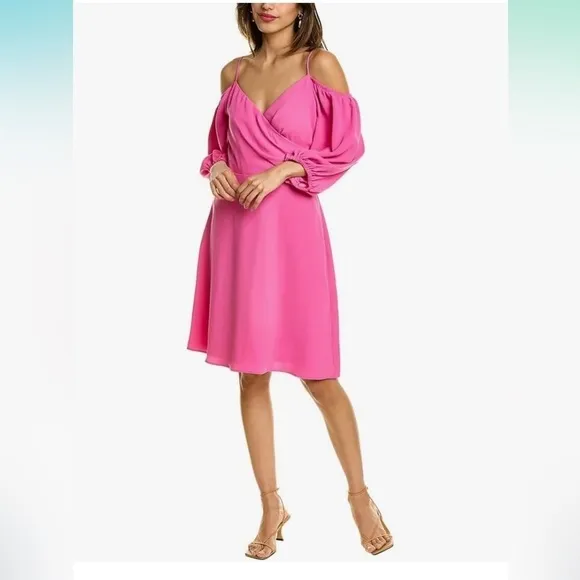Trina Turk Women's Cold Shoulder Swing Dress with Spaghetti Straps, EUC size 8