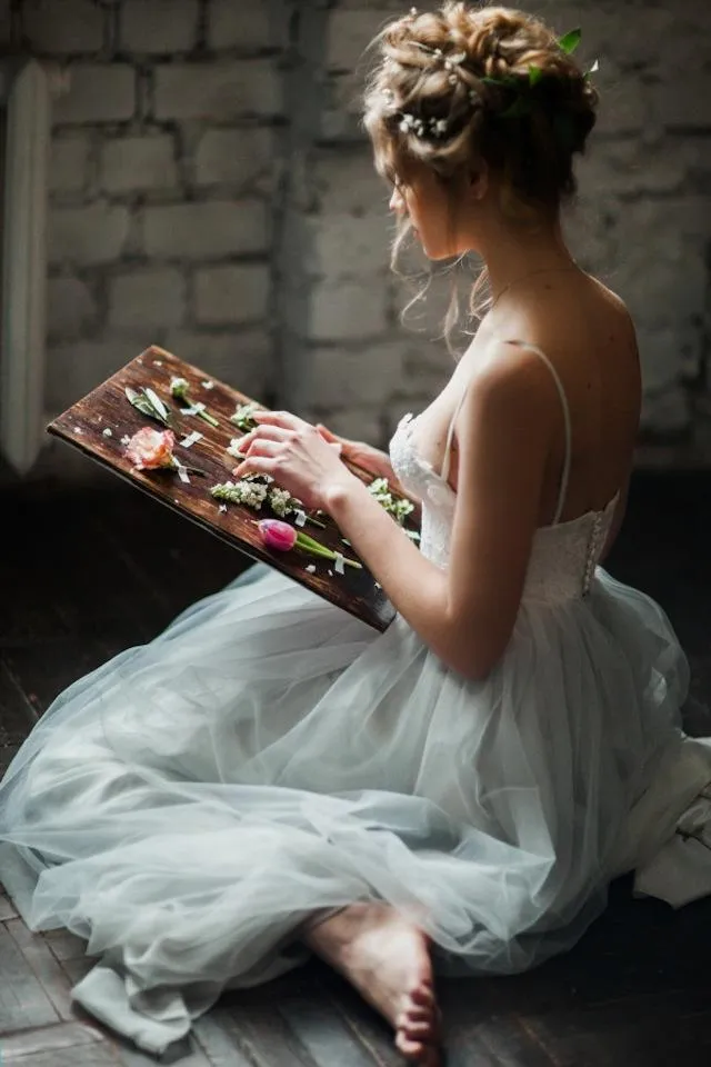 Tulle Skirt Girl Wedding Dresses with Lace Bodice