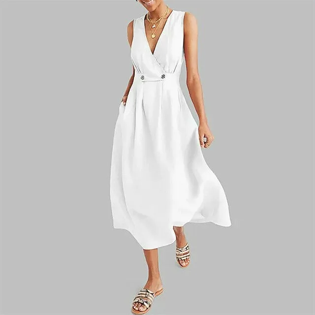 V Neck  Dresses