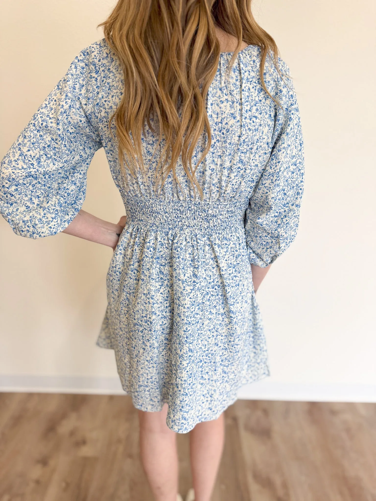 Vayda Floral V Neck Mini Dress