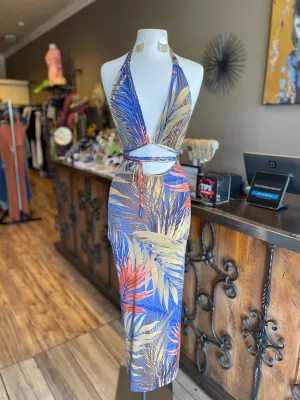 Venechia Print Halter Bikini Dress FINAL SALE