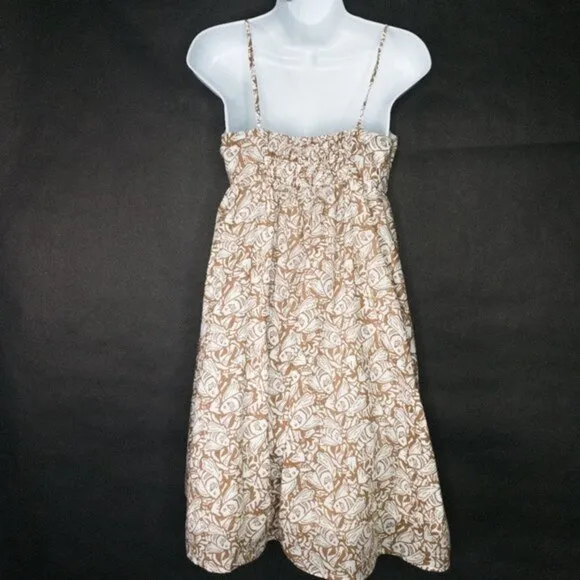 Vineyard Vines Fish Print Cotton Empire Waist Spaghetti Straps Bow Mini Dress
