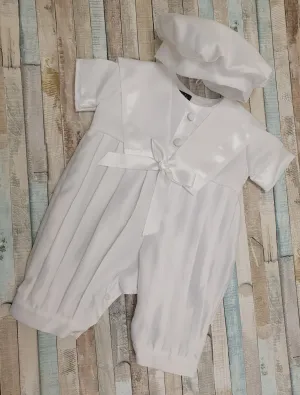Vivaki White Boys Sailor Christening Romper