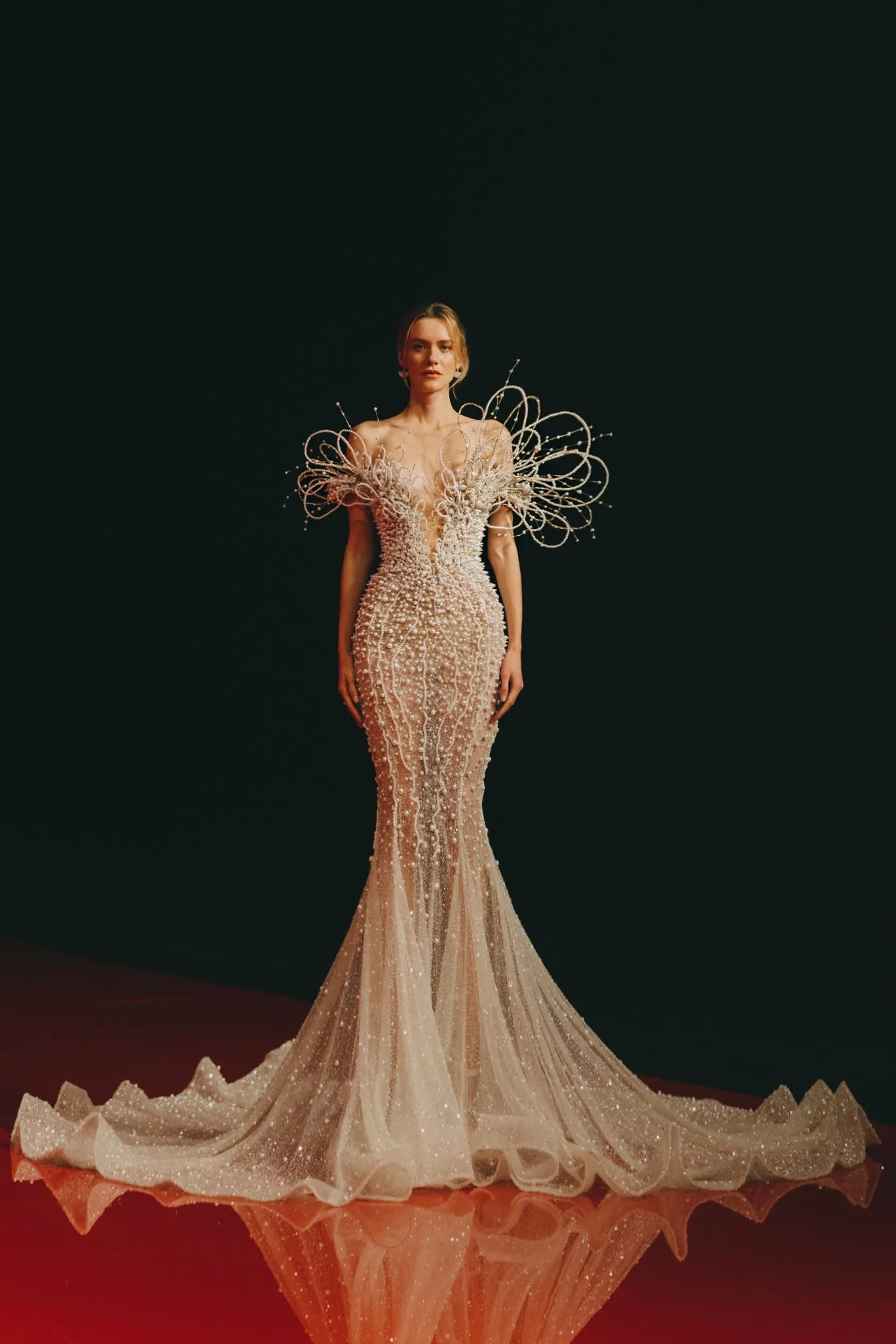 VSB-034 - Deep V Neck Mermaid Shaped Dress