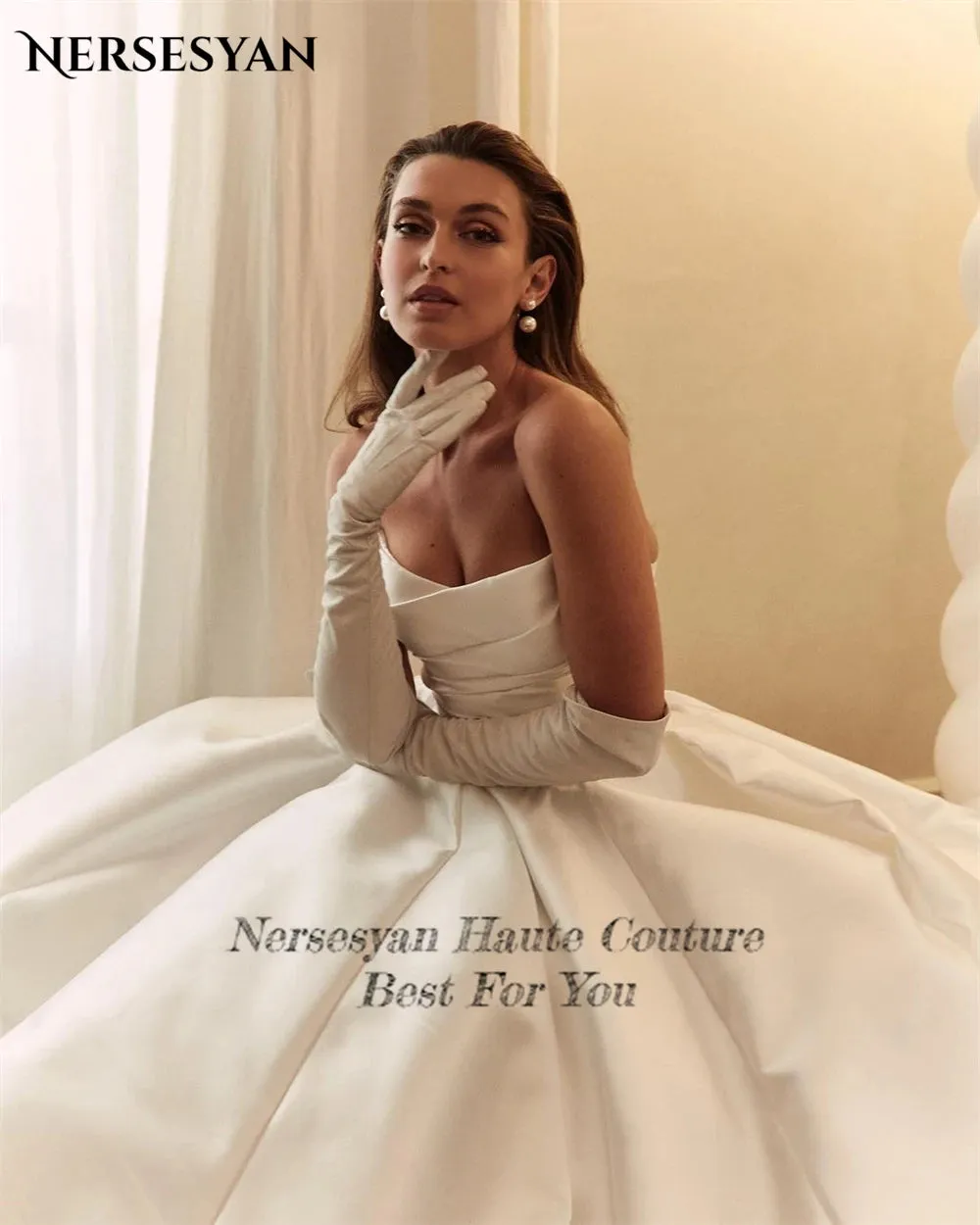 Wedding Dresses Off Shoulder Pleats A-Line Backless Bridal Gowns Princess