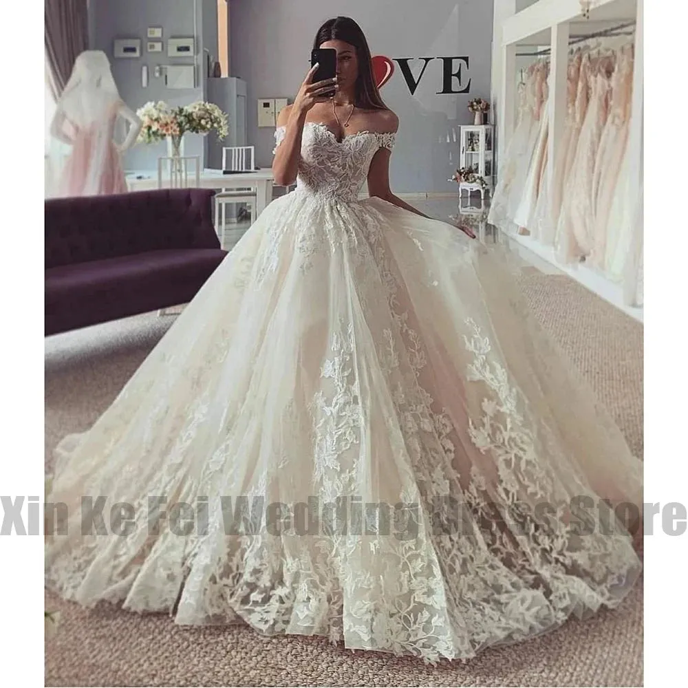 Wedding Dresses Women's Elegant One Shoulder A-Line Princess Bridal Gowns