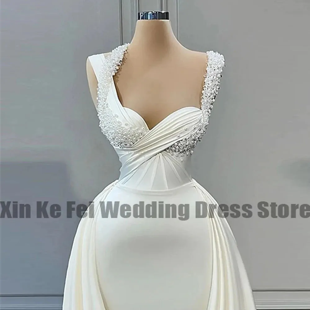 Wedding Guest Dresses: Wedding Dresses For Woman Square Neck Satin Bridal Gown