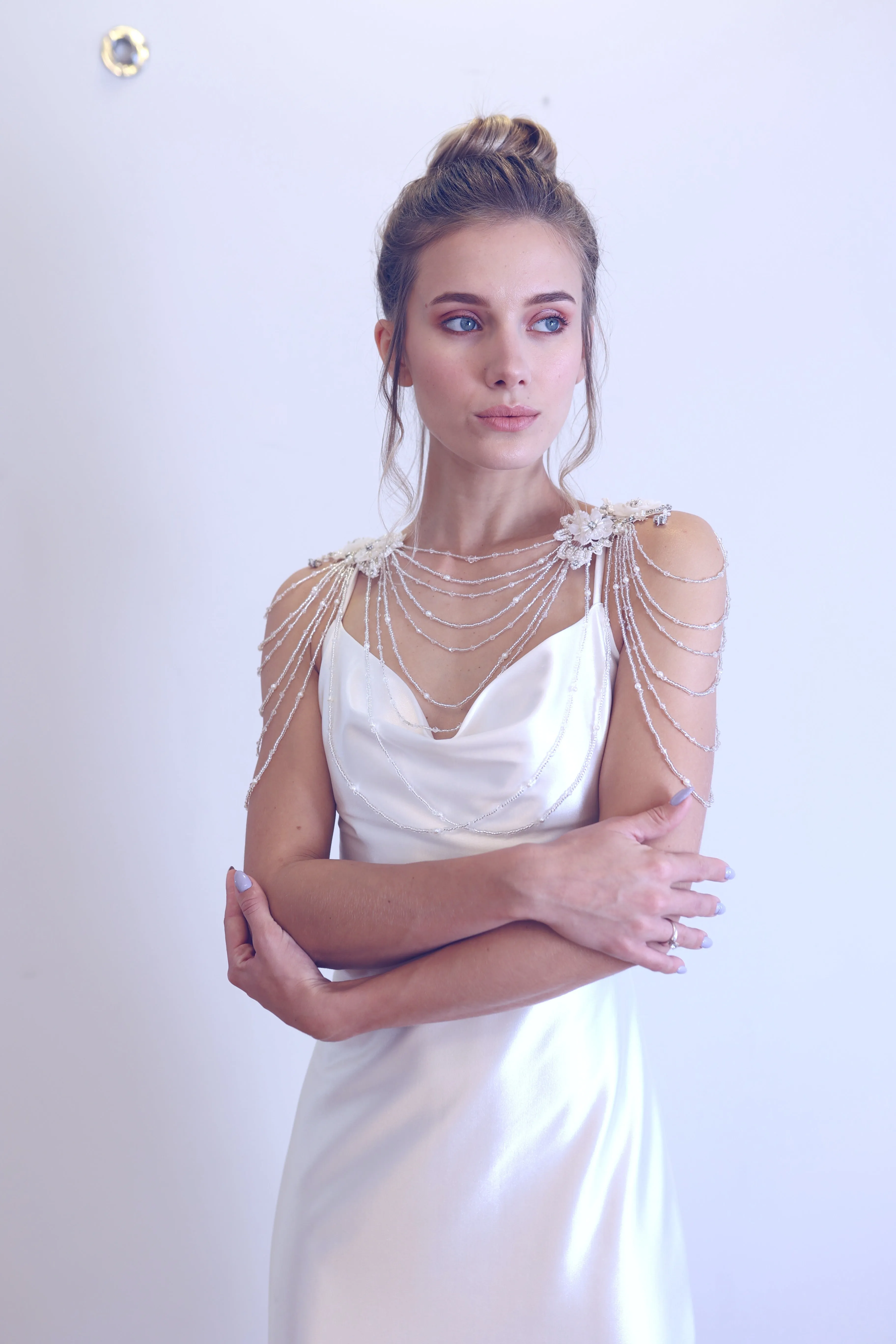 Wedding Shoulder Jewelry, Lace Bridal Epaulettes Sleeves,