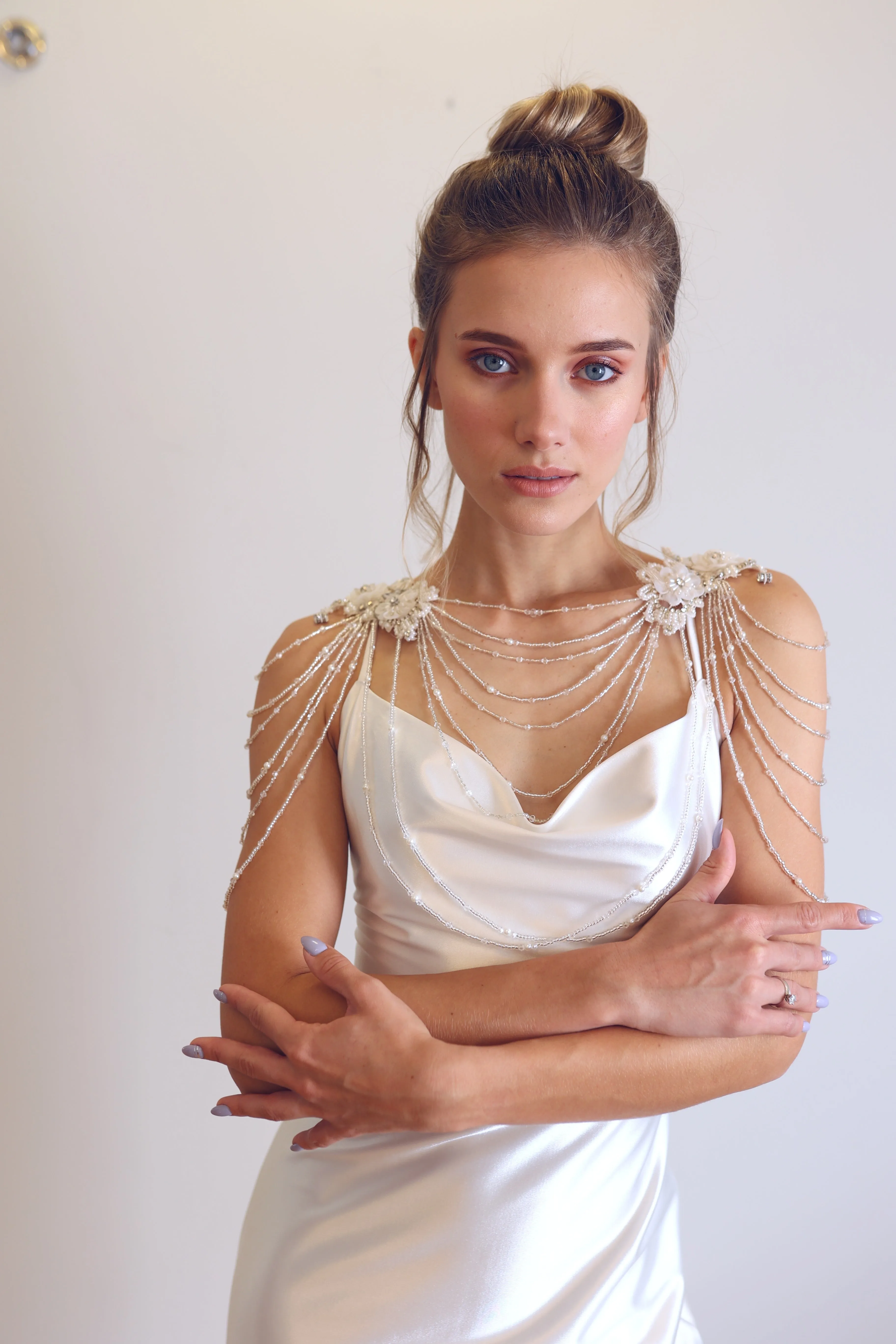 Wedding Shoulder Jewelry, Lace Bridal Epaulettes Sleeves,