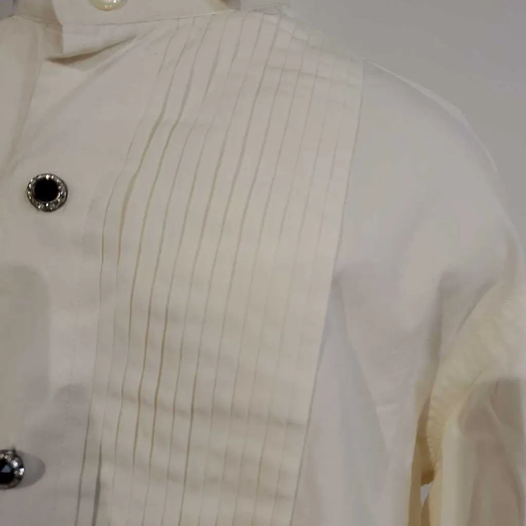 White Pleated Formal Shirt