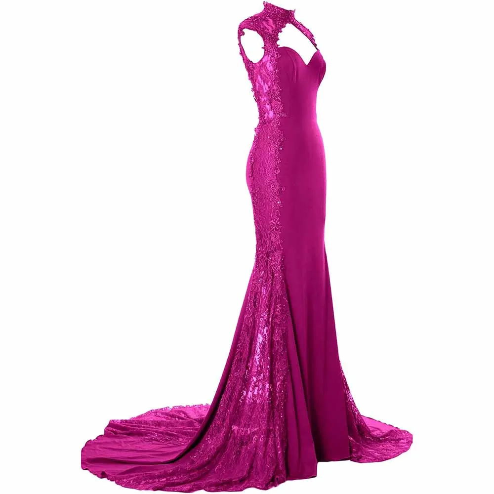 Women Mermaid Sequin Evening Gown Wedding Gown Bride Prom Formal Event Dress