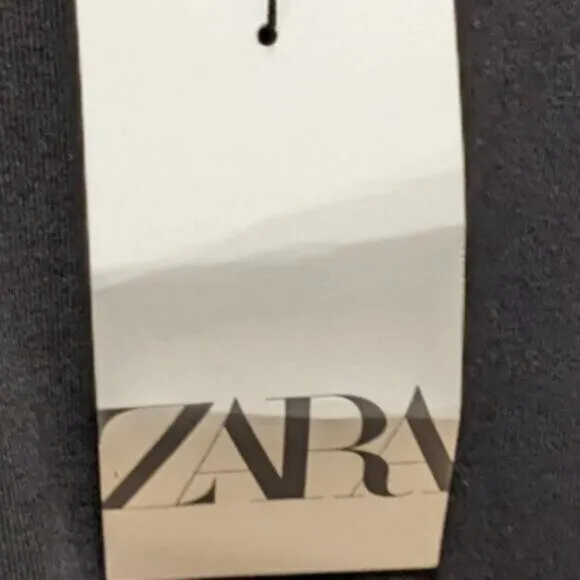 Zara Black Long Sleeve Knotted Pleated Dress Size Medium